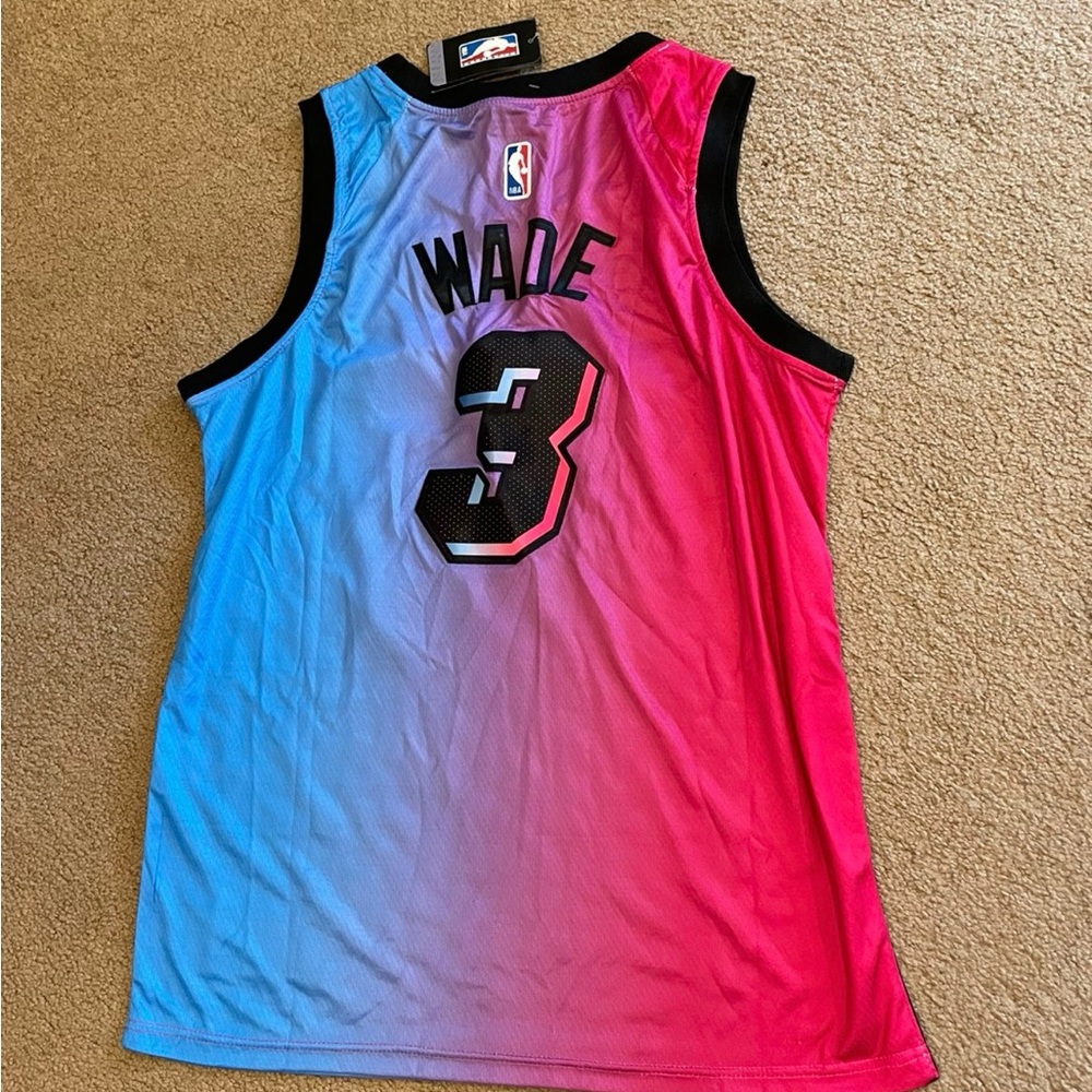 NEW Miami Heat City Edition Dwyane #3 Wade Rainbow Jersey L